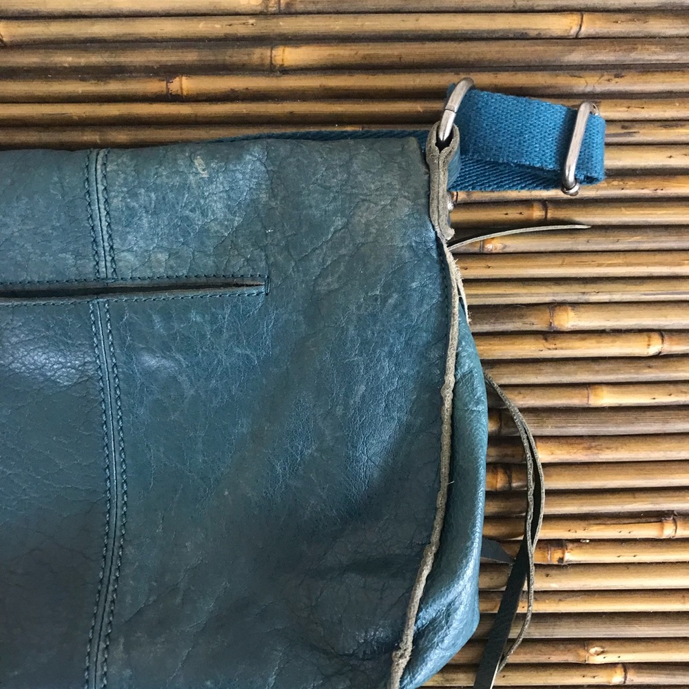 The Sak Teal Leather Crossbody Purse Medium Bag - Picture 7 of 8
